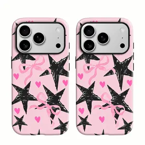 Chic Stars and Bows Phone Case — Compatible with Samsung S26/S25/S24/S23/S22/S21 and iPhone 17/16/15/14/13/12/11 Phone Cases. Stylish, drop-resistant, and perfect for gifts.