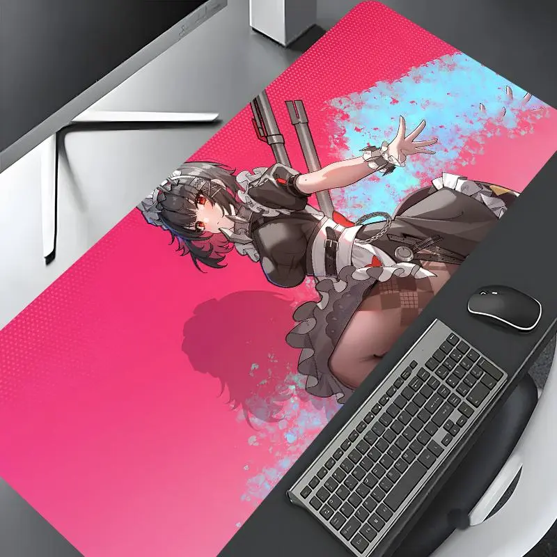 Anime Warrior Pattern Mouse Pad, Large Gaming Mouse Pad, Aesthetic Desktop Decoration Protective Pad, Non-slip Rubber Pad for Laptop, Desktop Computer Games, Cute Desk Accessories, Gaming Desk Accessory
