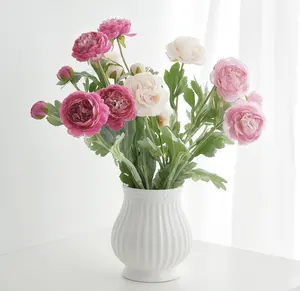 6pcs Artificial Peony Flowers Silk Peony Pose Faux Peony Bouquet Floral Fake Flower Bulk for Table Centerpiece Wedding Birthday Gift