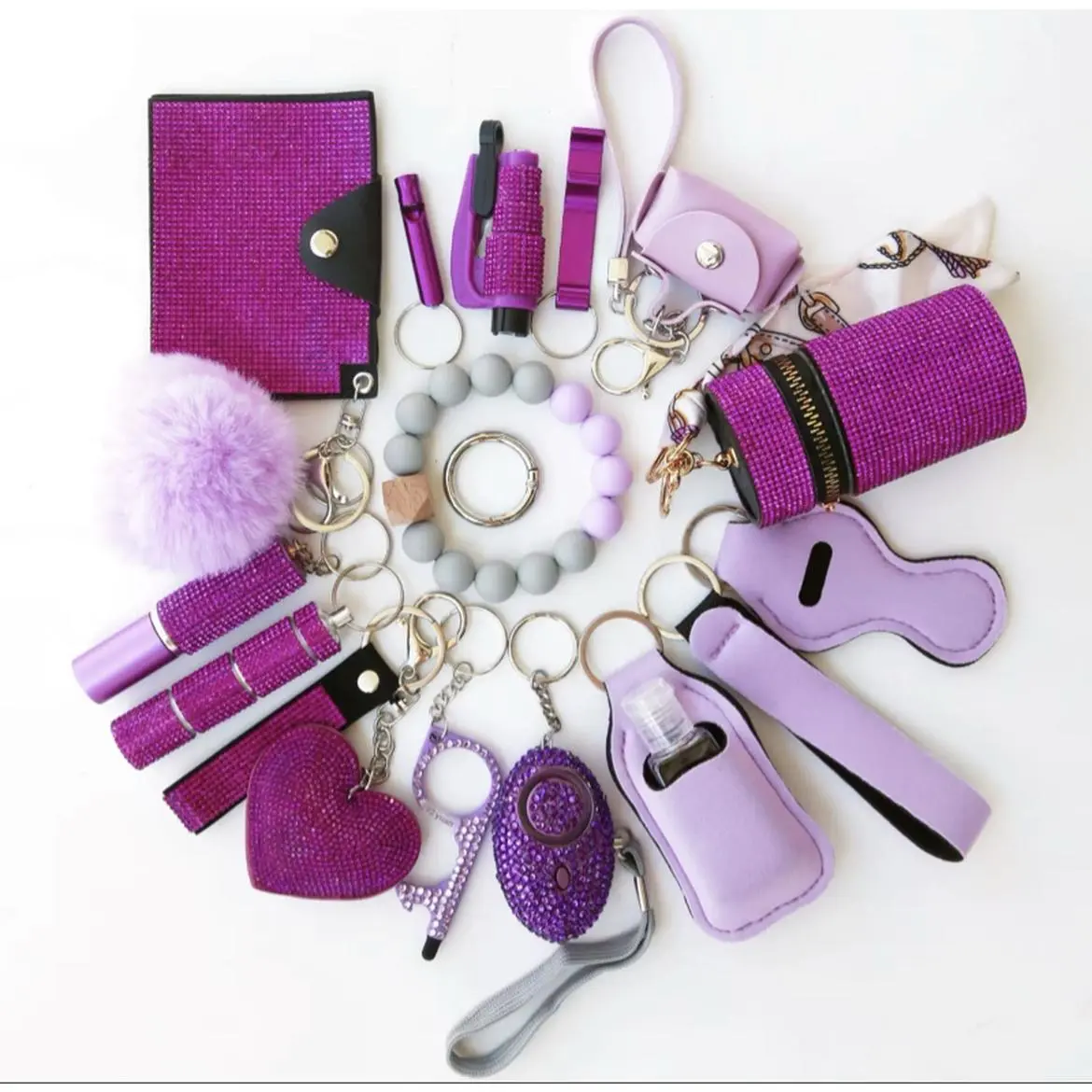 Self Defense Accessories in Purple Pink Blue Red Black Gray Colors for Personal Safety and Protection
