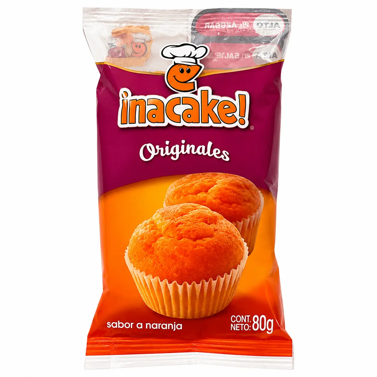Inacake Original Gemelos Orange Muffins | Ecuadorian Snack | 8
