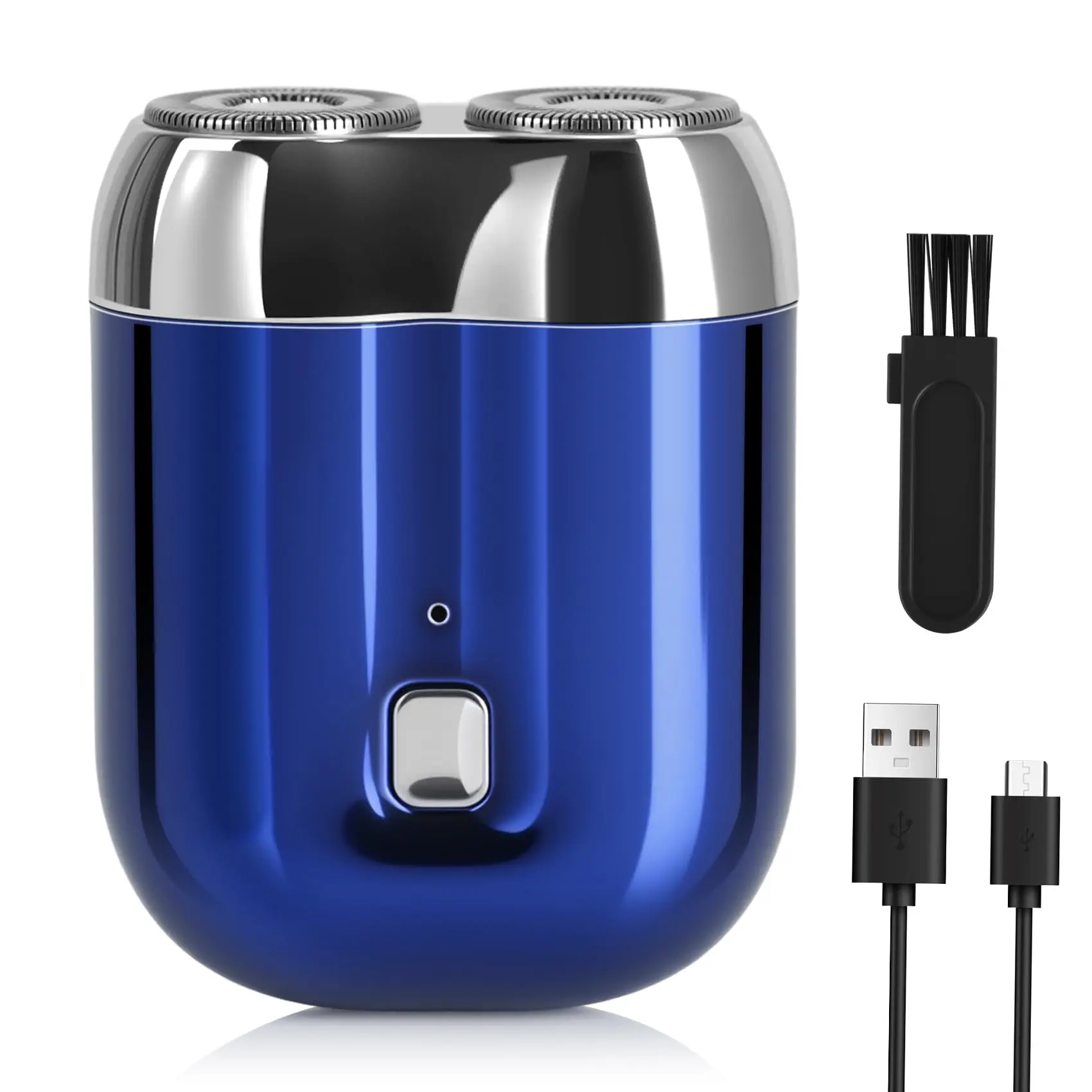 Mini Electric Shaver for Men – Upgrade Pocket Dual Head Shaver, Portable Razor for Men, Rechargeable Waterproof Compact Travel Electric Razor, USB Close Battery Shavers,Father's Day Gift (Blue)