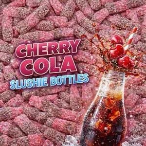 Cherry Cola Slushie Swedish Sour Candy Cola Bottles 4oz - RAFFA - Exotic Swedish-Style Gummies & Sour Cherry Cola - Perfect Snack for Candy Lovers - Sweet