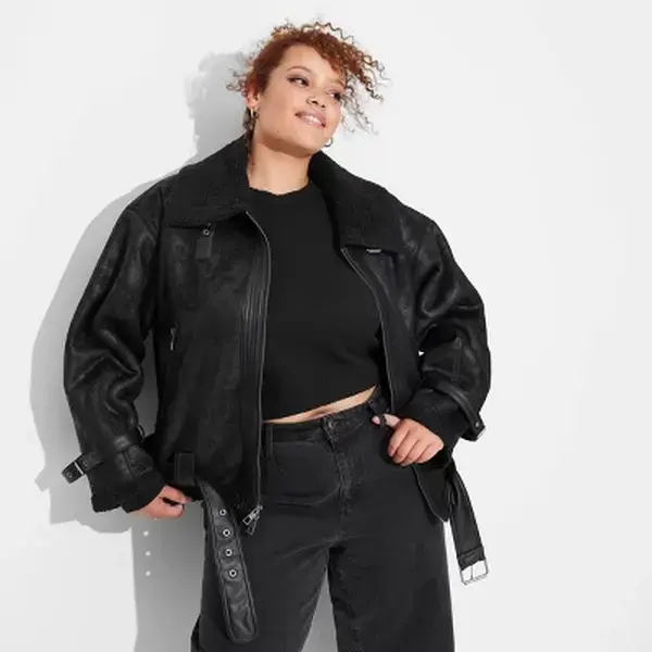 Women's Faux Shearling Aviator Jacket - Wild Fable Women's Faux Shearling Aviator Jacket - Wild Fable