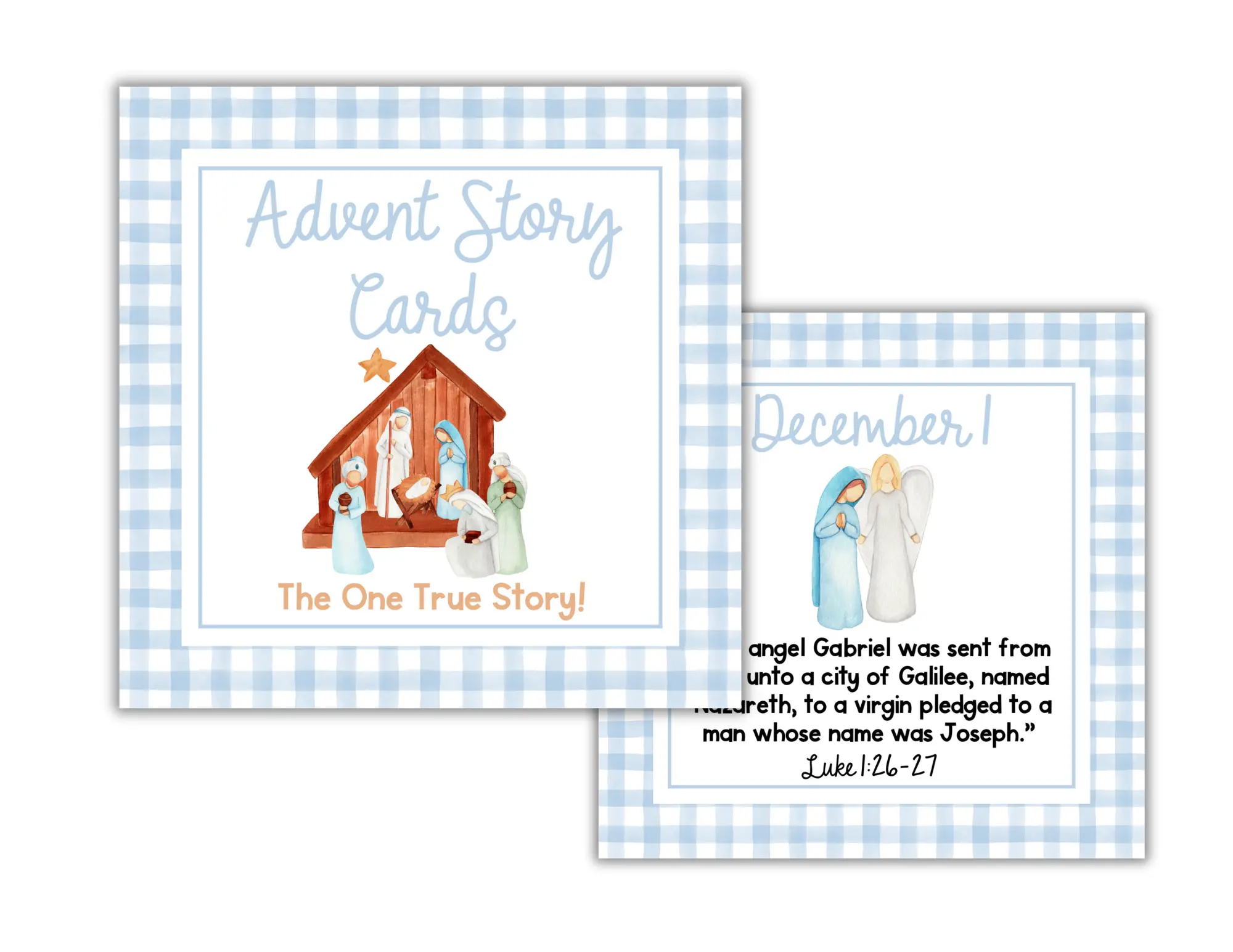 Advent Story Cards for Kids The One True Story Christmas Nativity Storybook Laminated Assembled for Easy Use