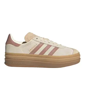 adidas Womens Gazelle Bold Lace Up Sneakers Shoes Casual - Beige