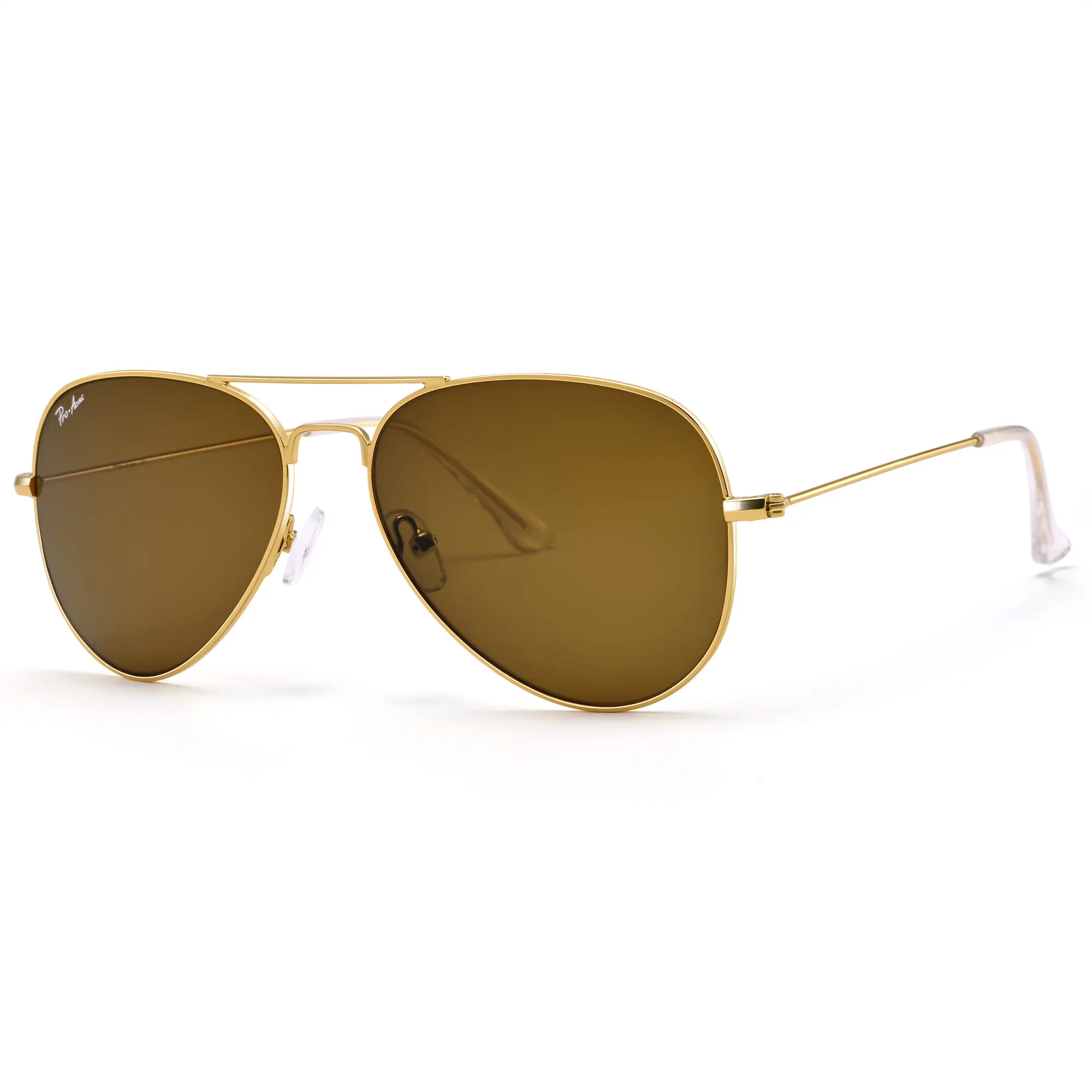 Pro Acme Classic Aviator Sunglasses for Men & Women - Glass Lens Metal Frame with UV400 Protection, Retro Pilot Style Driving Glasses