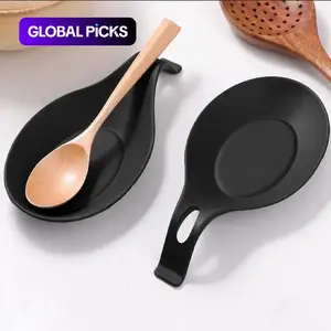 Silicone Heat-Resistant Spoon Rest, 2 Pcs Handy Kitchen Utensil Holder Set for Cooking, Home Cutlery and Tableware Rest Tool, Modern Kitchenware #GLOBAL PICKS