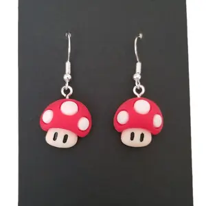 Mario Shrooms Drop Hook Earrings