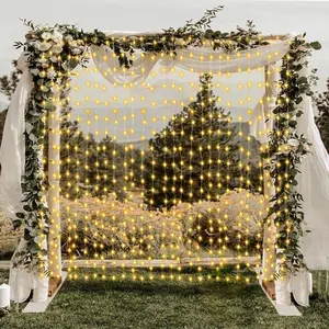 LED Curtain Light, 1 Count USB Warm White Fairy Light with Remote, LED Outdoor Waterproof Curtain String Light for Patio Wedding Home Decor, LED Lights