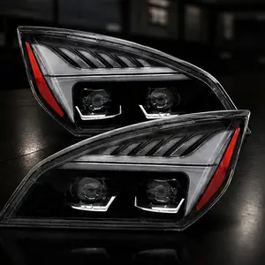 ARCH Black LED Projector Headlights Compatible with 2018+ Freightliner Cascadia Driver & Passenger Side Pair Set Plastic Housing Plug-and-Play Replacement Enhances Night Visibility for Semi Truck, Black Color Options, Plastic Material