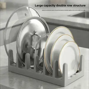 Kitchen Pot Lid Organizer, Dish Drying Rack, Creative Desktop Bookshelf, Dish and Plate Divider, Pot Lid Holder