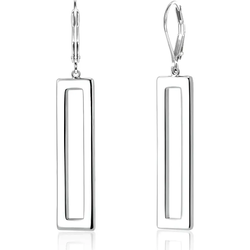 Women's Elegant Geometric Rectangular Bar Dangle Earrings - Metal-Coated, Hypoallergenic, Leverback Closure Fashion Jewelry Gift,summerwins Sleek