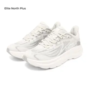 Cloud Step Ultra Plush Comfort Casual Sneakers, Off White Grey Marbled Mesh Flexible Thick Cushion Foam Bottom Trainers