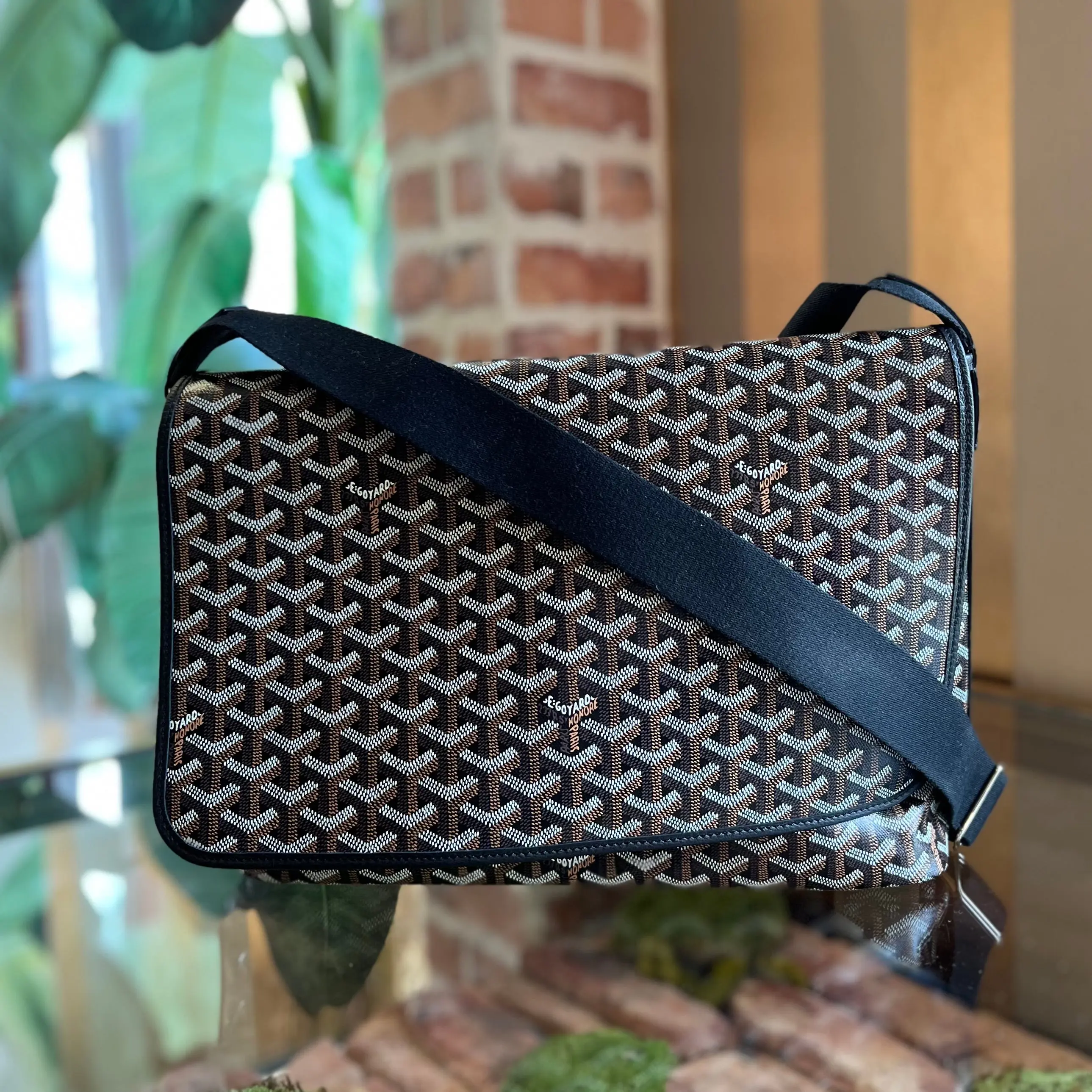 Pre-owned Goyard Coated Canvas Crossbody Capetain Messenger Black Goyardine Canvas Crossbody
