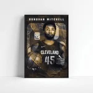 Donovan Mitchell Poster, Basketball Prints, Sports Home Decor, Basketball Wall Art, Sports Decor, Basketball Fan Gift