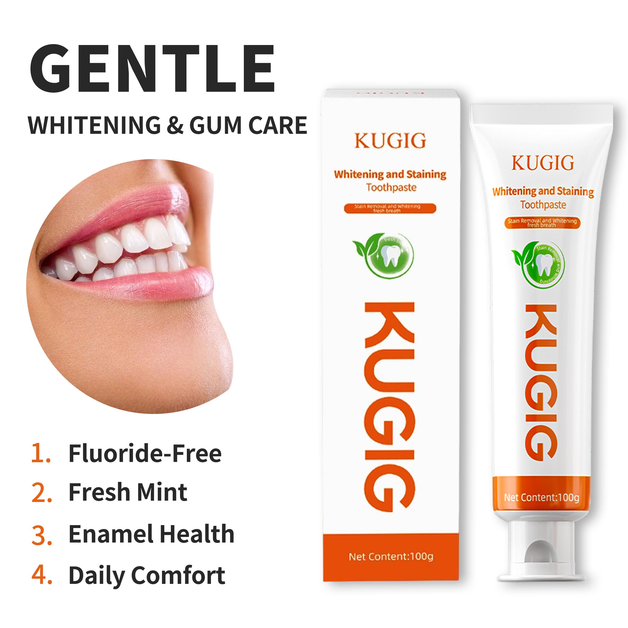 KUGIG Gentle Whitening Toothpaste for Sensitive Teeth - Fluoride-Free ...