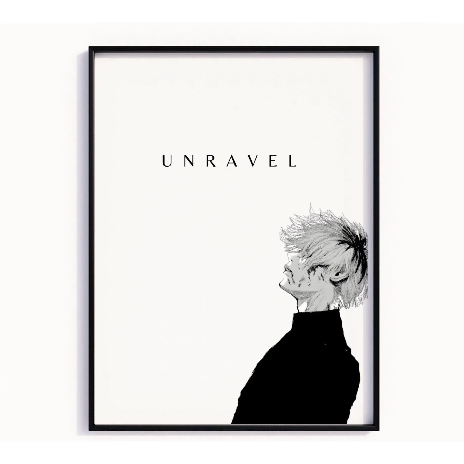 Decorative Tokyo Ghoul Ken Kaneki Comic Art Poster - Unframed Japanese Vintage Minimalist Wall Art Print, 12x18/20x30/24x36 in (50x75/60x90 cm), Home Decor Gift for Fans, Anime Room Decoration, 20X30 Inches