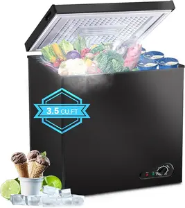 Antarctic Star 3.5 Cu.ft Chest Freezer 6.8℉to -4℉ Removable Basket Free Standing Top open Door Compact Freezer with Adjustable Temperature Defrost Water Drain/Power Saving.