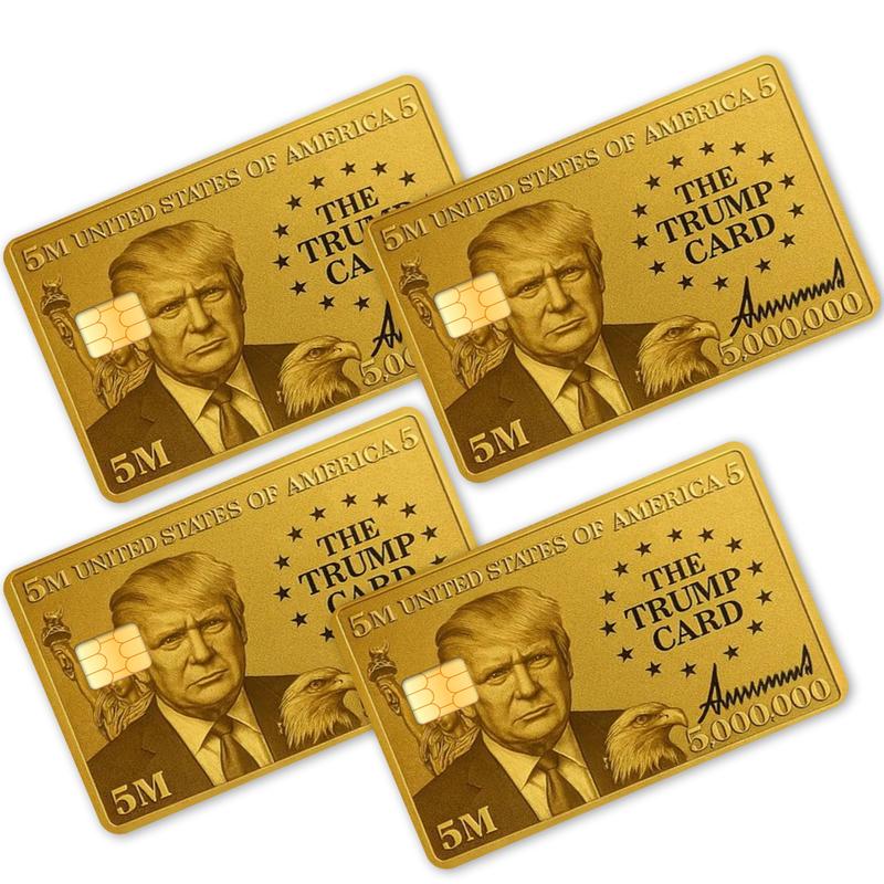Trump 5 Million Dollar Gold Card - Card Stickers - 4 Card Skins for Credit, Debit & Other Cards - Air Release Channels, No Impact on Card Use