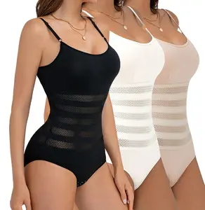 Women's Comfortable Seamless Shapewear Bodysuit with Waist Cinching & Butt Lifting Design for Daily Wear Compression Womenswear