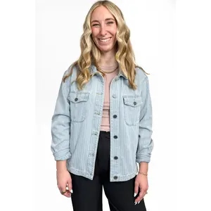 The Mindy Light Wash Oversized Denim Shacket
