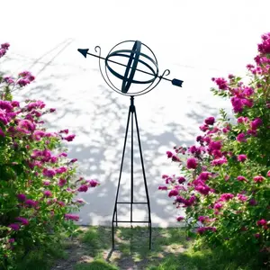 Garden Armillary Wrought Iron Rustic Decor