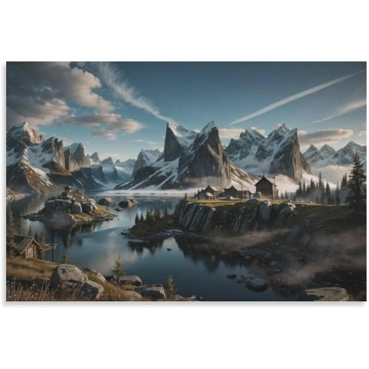 Skyrim Landscape AI Art AI Generated Art Digital Art Digital Art Download Wallpapers Wall Art Fantasy Pictures Canvas Poster Wall Art Decor Print Picture Paintings for Living Room Bedroom Deco