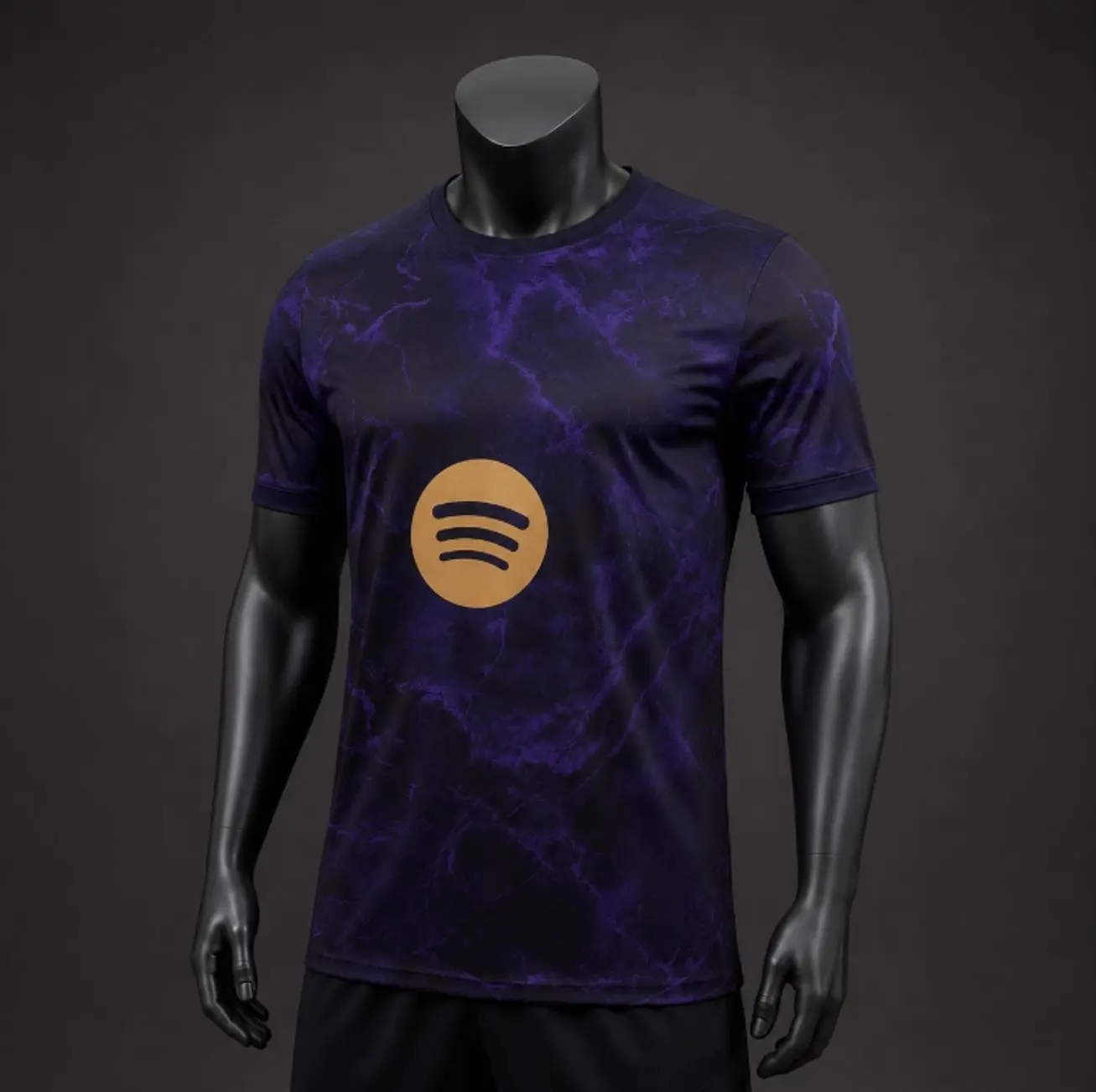 [FULL LOGO] 2026-27 Black Purple Marble Soccer Jersey, Short Sleeve Football Shirt, Bold Gradient Graphic Design, Premium Athletic Sportswear Top, Fan Jersey for Men & Women
