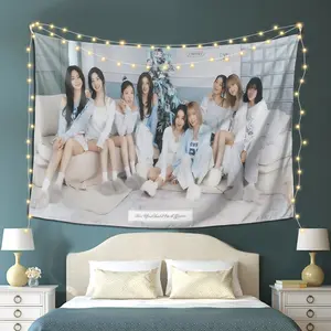 TWICE poster tapestry, Tapestry Wall Mural, suitable for game rooms, dormitories, music lovers, easy to install, perfect gift, home decoration, soft fabrics, ideal for holidays, birthdays, anniversaries, Wall Tapestry