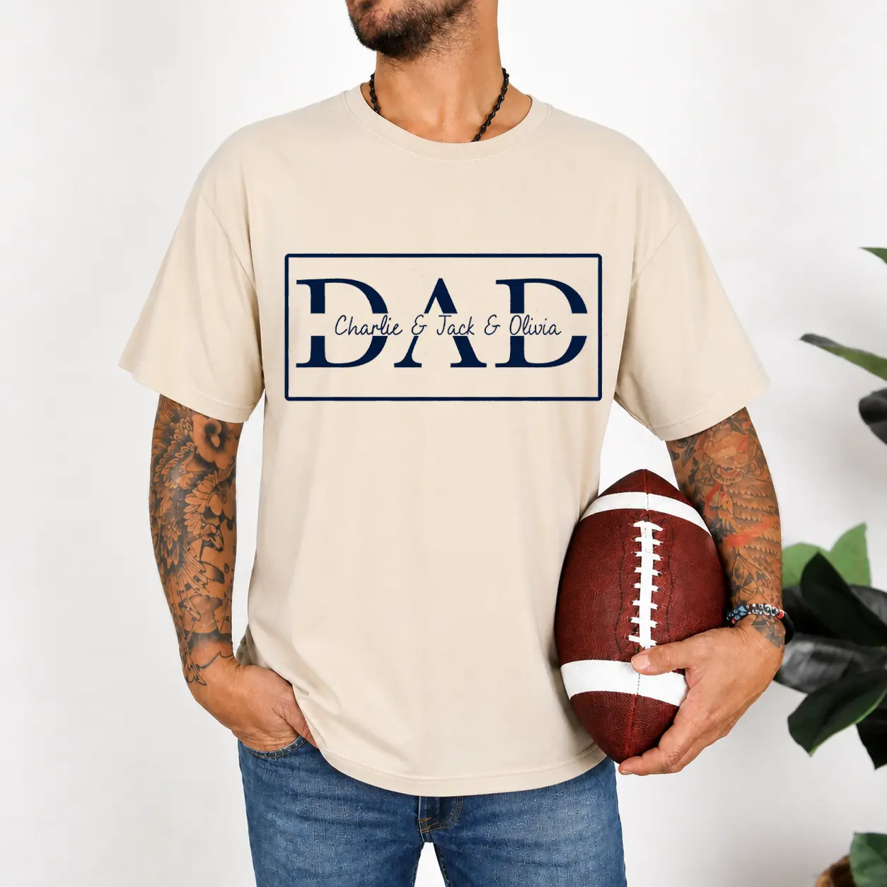 100% Cotton Custom Dad Shirt – Personalized Kids Names Tee, Est Year Dad Shirt, Father’s Day Gift for Dad, Family Matching Shirt,Meaningful Father’s Day Gift for Dad