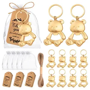 Golden Bear Keychain Bottle Opener Gift , Suitable for Birthday Parties,  Halloween, Christmas, and Party Gift Sets
