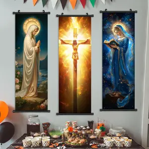 Sacred Art Character Posters, Artwork, Unframed Art Print, 3 Counts/set Religious Art Wall Decoration, Wall Art Decor for Home, Living Room, Bedroom Decoration, Ornaments