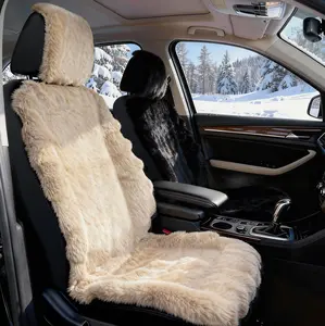Fur Sheepskin Front Car Seat Covers for Seat Cushion Auto Accessories,Universal Fit for Nissan /Honda /Civic /CRV /Hrv /Kia /Sorento /Toyota /Corolla /4Runner /Camry/Tacoma - 1 X Front Seats
