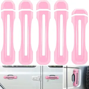 Door Handle Inserts Cover Trim+Tailgate Handle Cover for 2018-2024 Jeep Wrangler JL JLU Sports Sahara Freedom Rubicon Unlimited Gladiator JT 2-Door & 4-Door Exterior Accessories (Pink 5PCS)