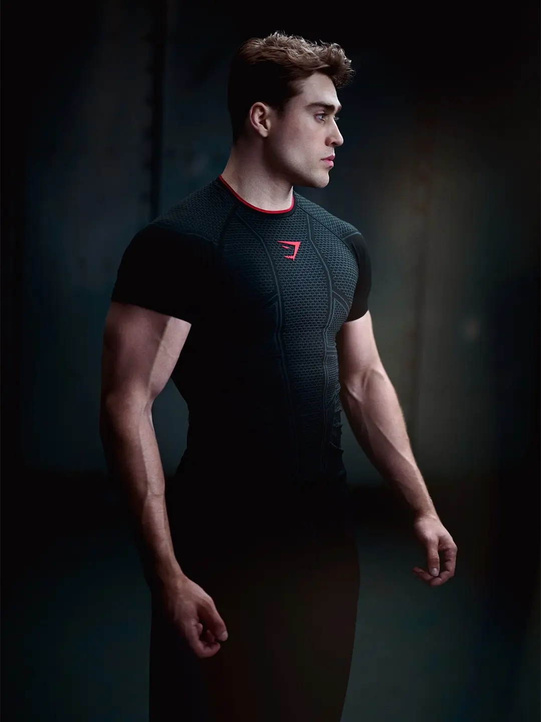 Gymshark Onyx V1 T-Shirt for Men, Seamless Muscle Fit Compression Workout Top
