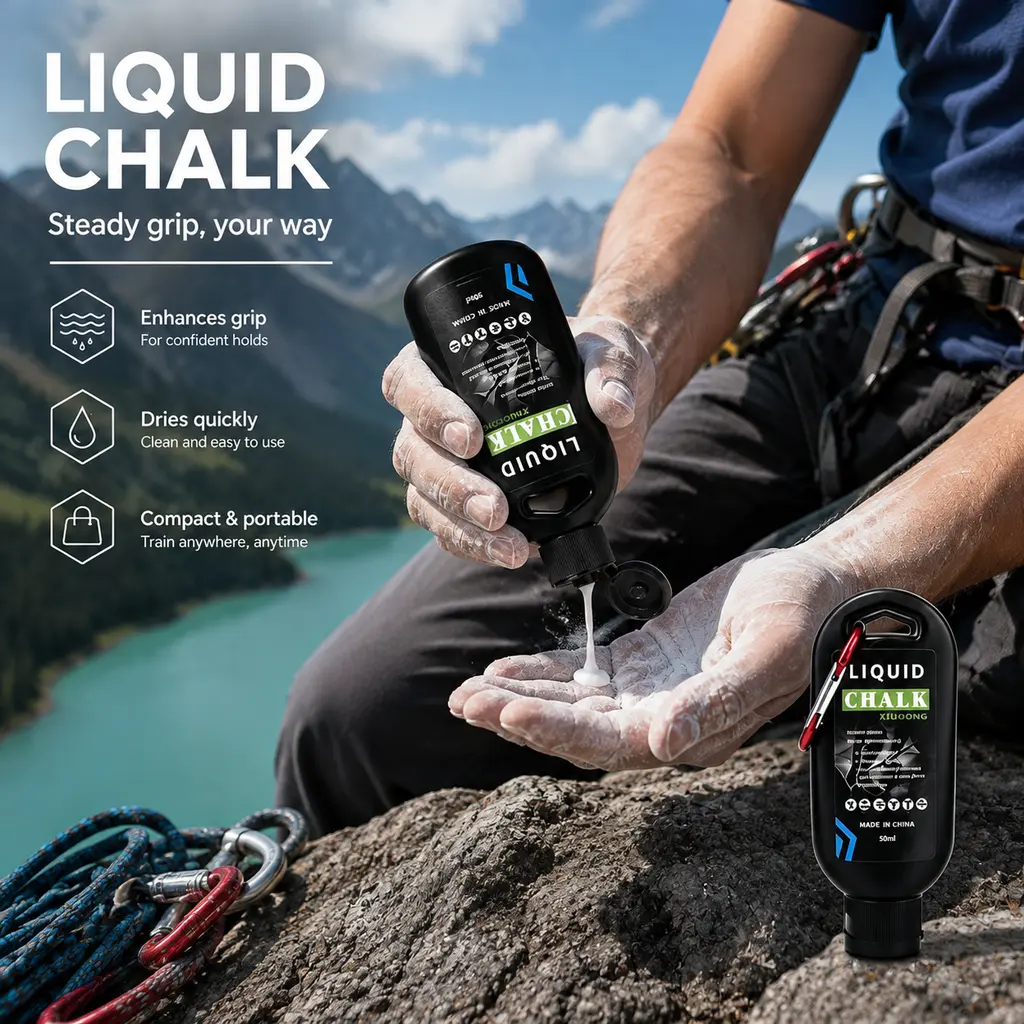 Portable Liquid Sports Chalk, Quick Drying Grip Enhancer for Rock Climbing, Weightlifting & Gym Training