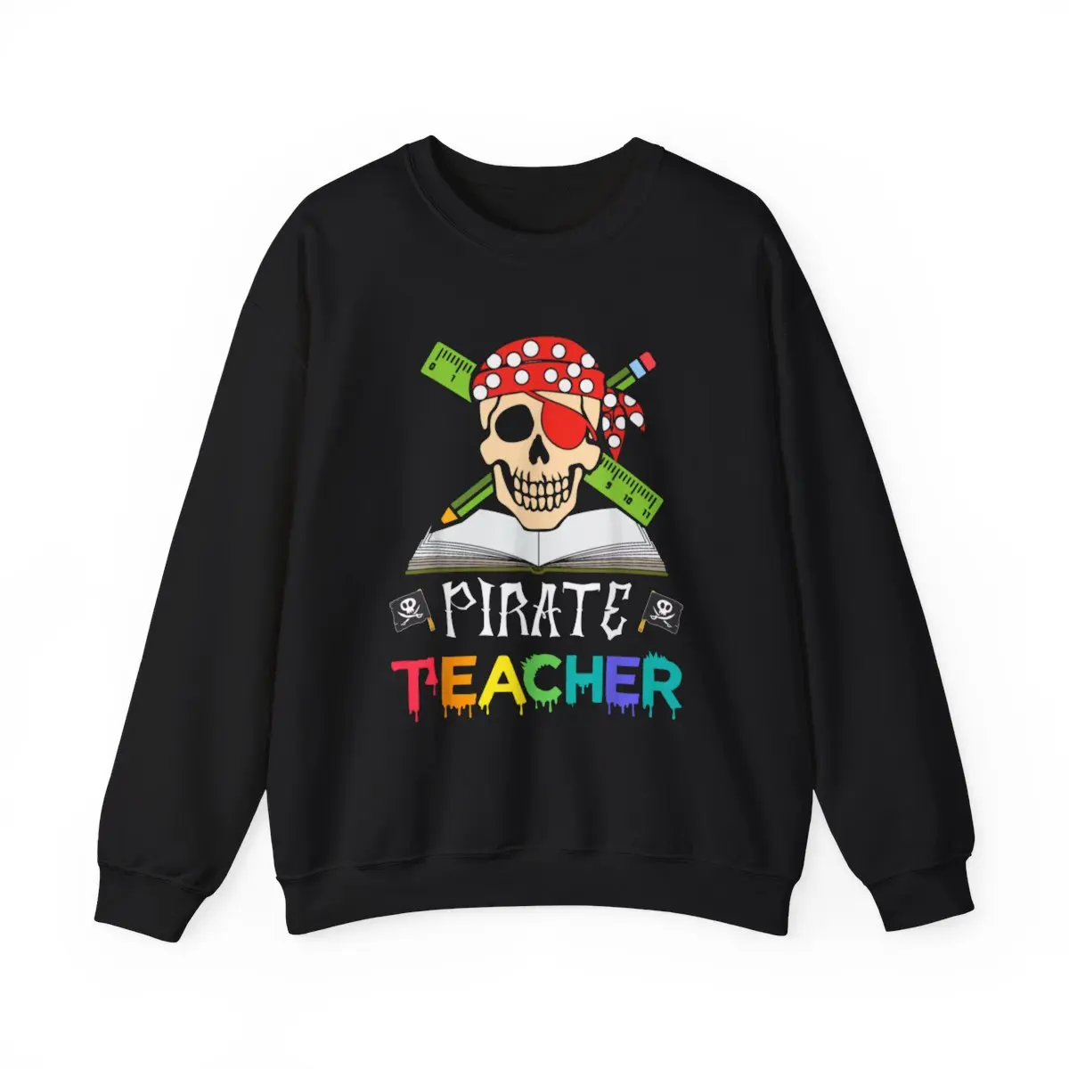 Get Your Pirate Teacher Halloween Sweatshirt - Funny Skull Design for Adults, Limited Stock Available! 🏴‍☠️🎃💀