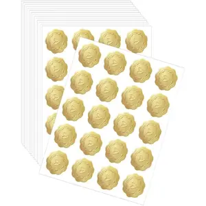 Gold Envelope Heart Seal Stickers - 300 PCS Self-Adhesive Stickers for Wedding Party (QX146)