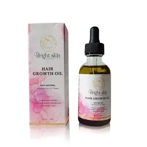 Bright Skin Cosmetics Miracle Hair Growth Oil - 100% Natural Formula for Stronger, Thicker, Fuller Locks - 2 fl oz Bottle - Haircare, Hair Growth Products