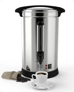 Garvee High-Capacity Commercial Coffee Urn with 14L or 18L Stainless Steel Hot Beverage Dispenser, Ideal for Catering, Parties, and Events. Features Fast Brewing, Keep Warm Function, and Durable Electric Percolator Design.