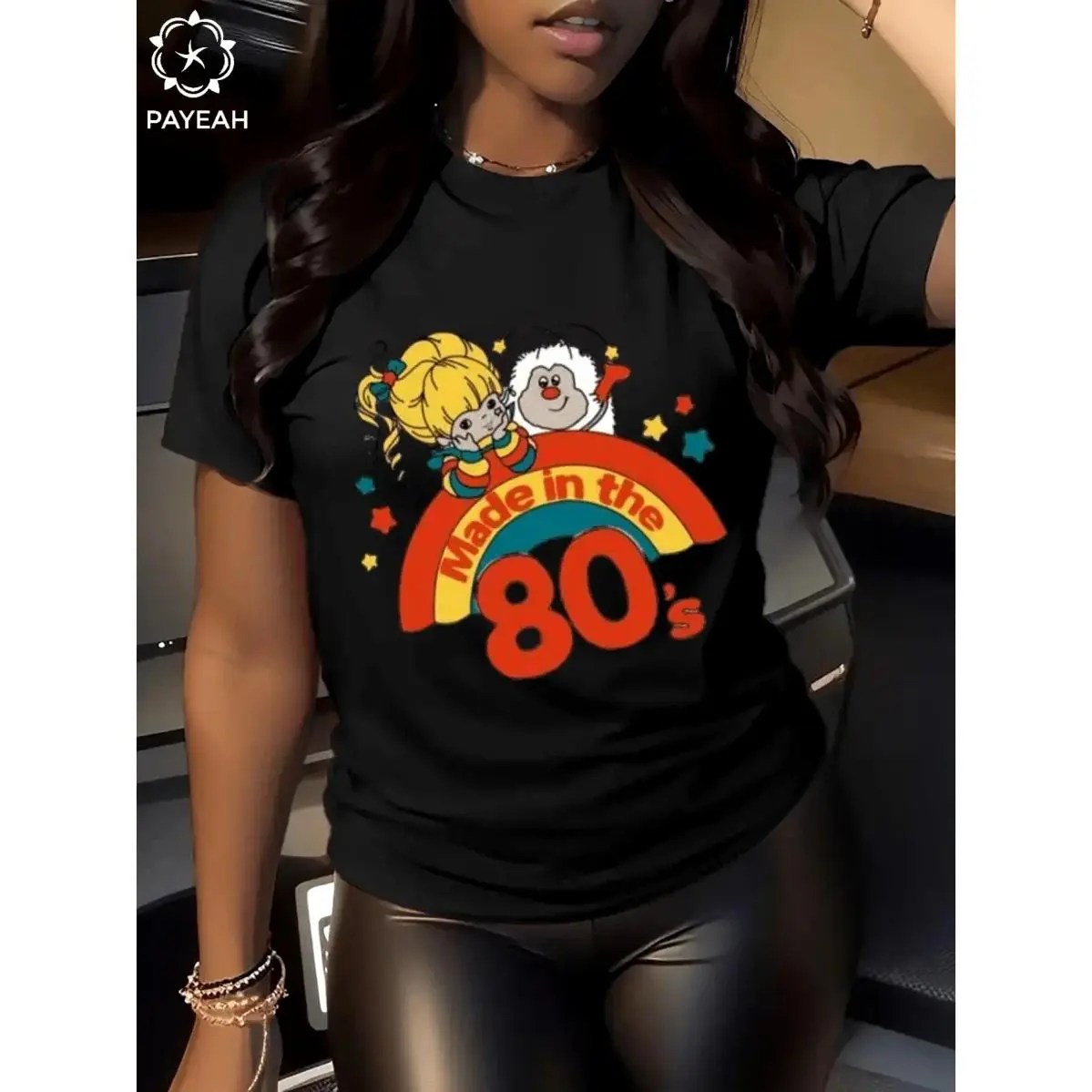 1pcs Rainbow - Made In The 80s By Oniside Digital Print Women's 100% Cotton Short-Sleeved T-Shirt Stylish Cotton T-Shirt for Men & Women