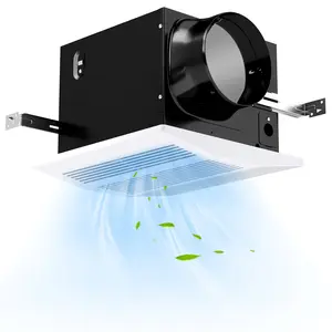 COSTWAY - 200 CFM Bathroom Exhaust Fan with Metal Housing and 6 Inches Duct for 200 Sq.Ft