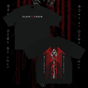 Unisex Fit Sleep Token Band Cotton T-shirt, Breathable And Sweat-Free, Soft And Comfortable, Summer Casual, Band Inspired Design, Concert Outfits, Gift For Boyfriend, Fans' Daily Wear Cotton Fabric