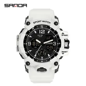SANDA Sport Watch 50M Waterproof Luminous Digital Analog Watch Multi-function Alarm Casual Outdoor Wristwatch