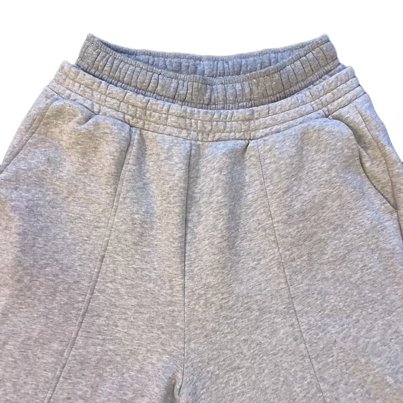 Menswear Double Waisted Grey Wide Leg Sweatpants Handmade - Comfortable Design for Everyday Wear - Bottoms