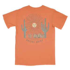 Nature Backs Short Sleeve Saguaro Harvest Orange, Tshirt, Streetwear, Trippy