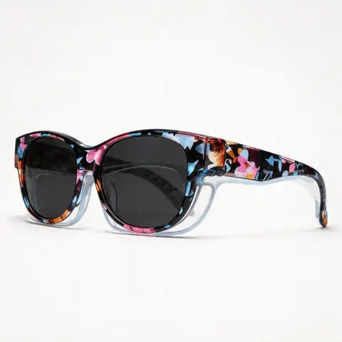 Women's Fit-Over Polarized UV Blocking Sunglasses - Bold Frames, Oversized Lenses, Trendy Fashion Shades for Driving Party, Daily Wear, Festival Gifts (Fits Over Glasses)