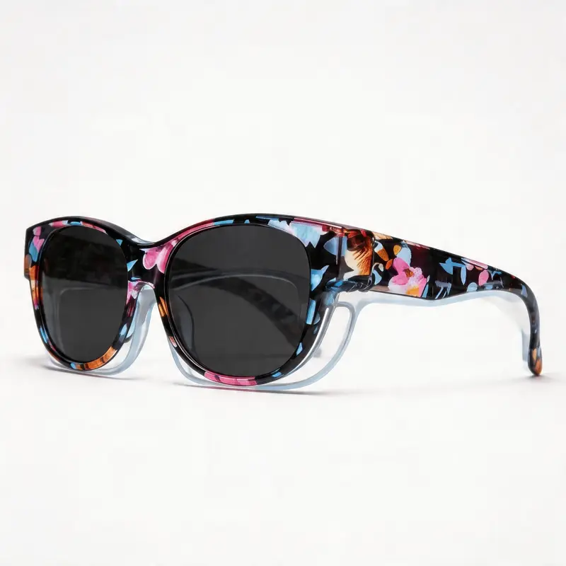 Women's Fit-Over Polarized UV Blocking Sunglasses - Bold Frames, Oversized Lenses, Trendy Fashion Shades for Driving Party, Daily Wear, Festival Gifts (Fits Over Glasses)