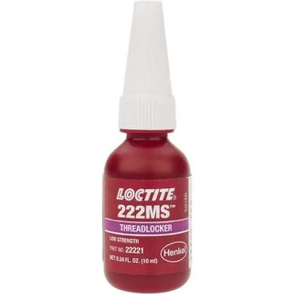 Loctite Purple Low-Strength Liquid Threadlocker (Series 222MS, 135333) - 10 mL Bottle, 24 hr Full Cure Time, Hand Tool Removal, for Home Improvement Threadlocking Applications